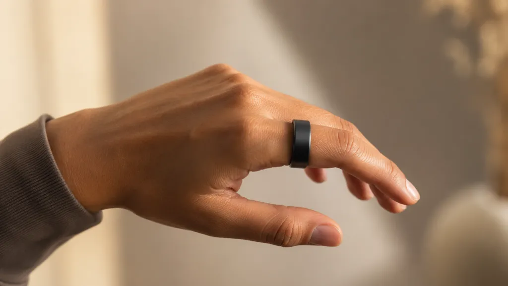 Smart ring on a hand